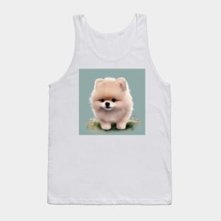 Cute Pomeranian Puppy Art 2 Tank Top